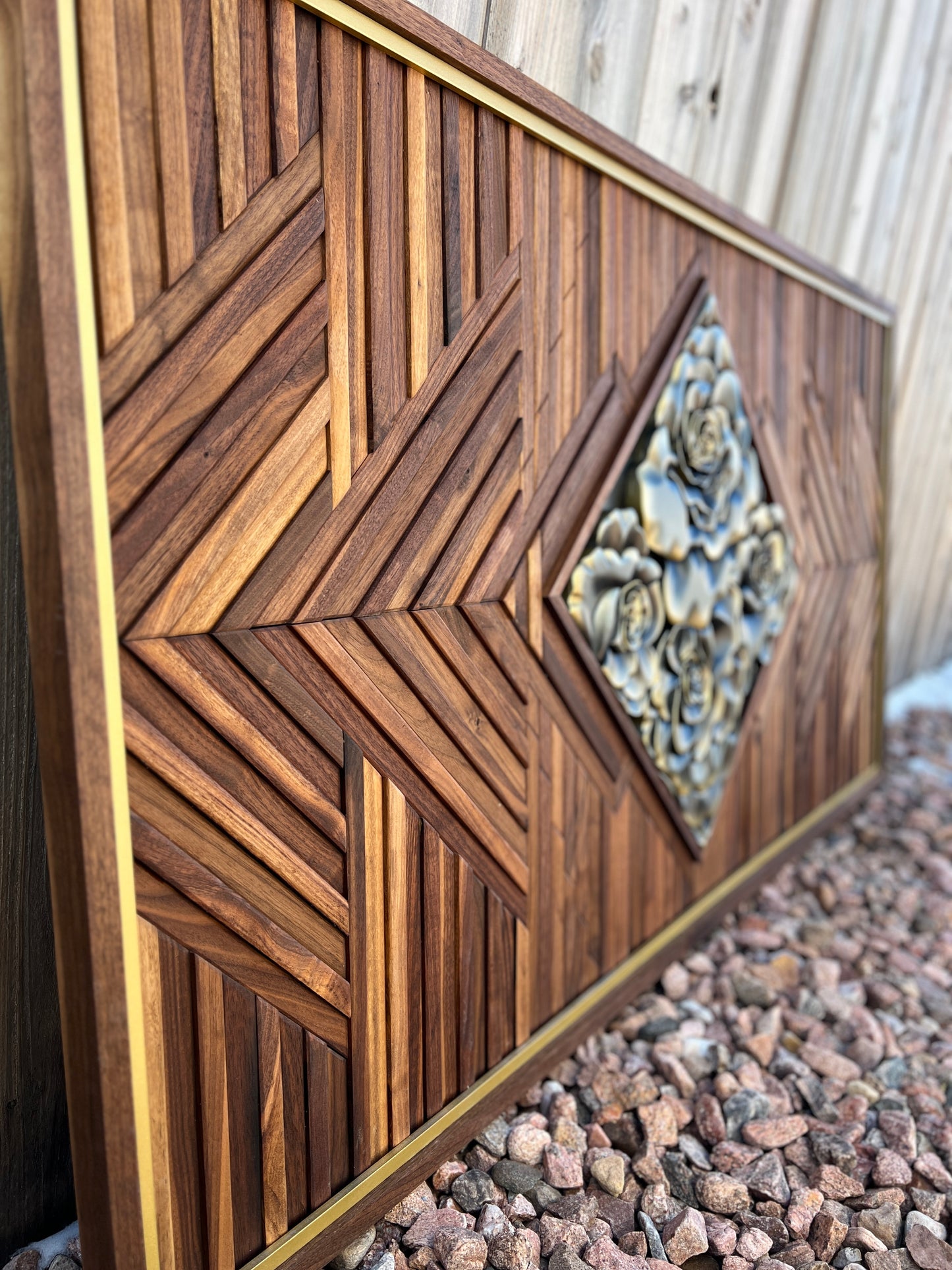 Floral with walnut mosaic