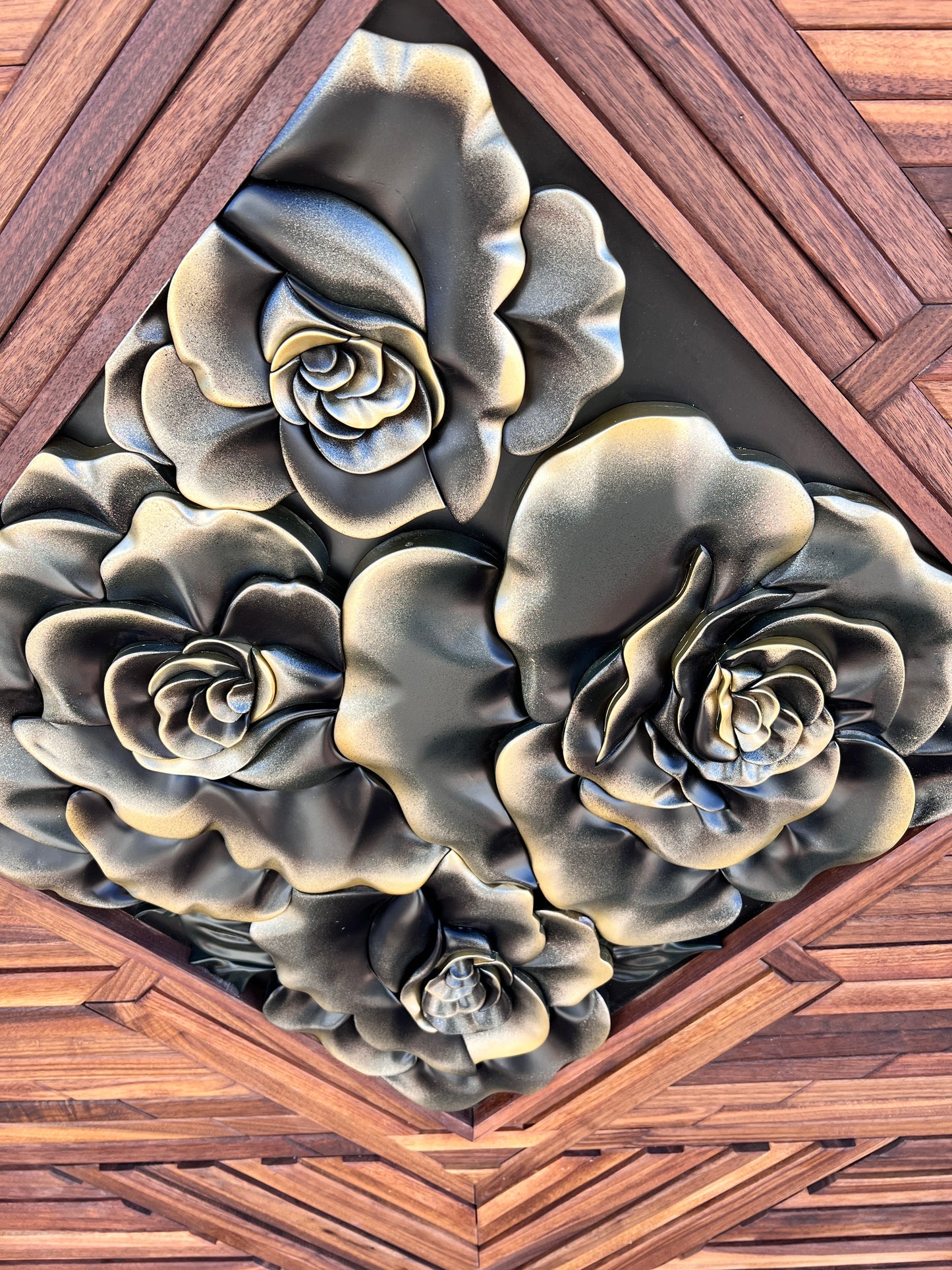 Floral with walnut mosaic