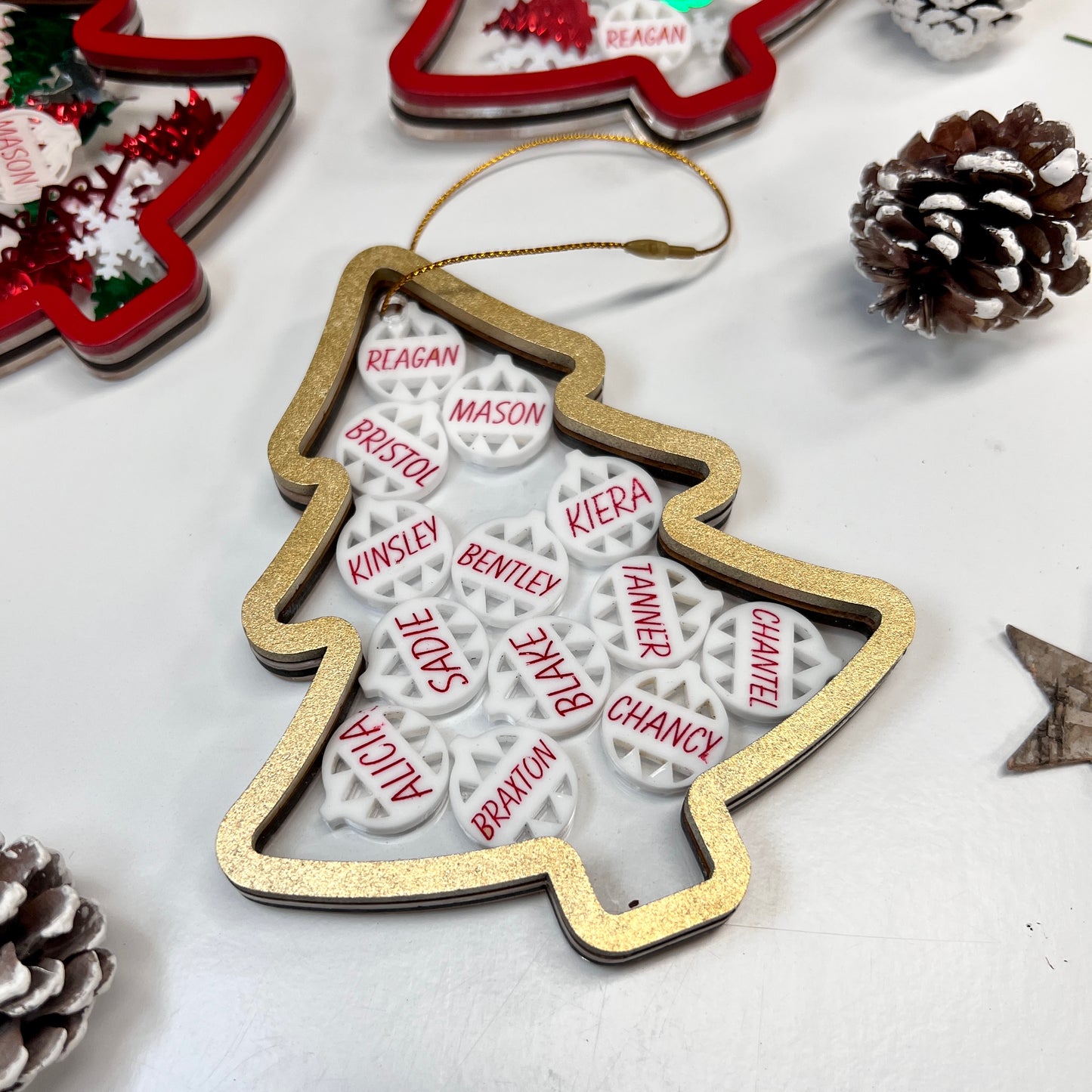 Family tree shaker ornament