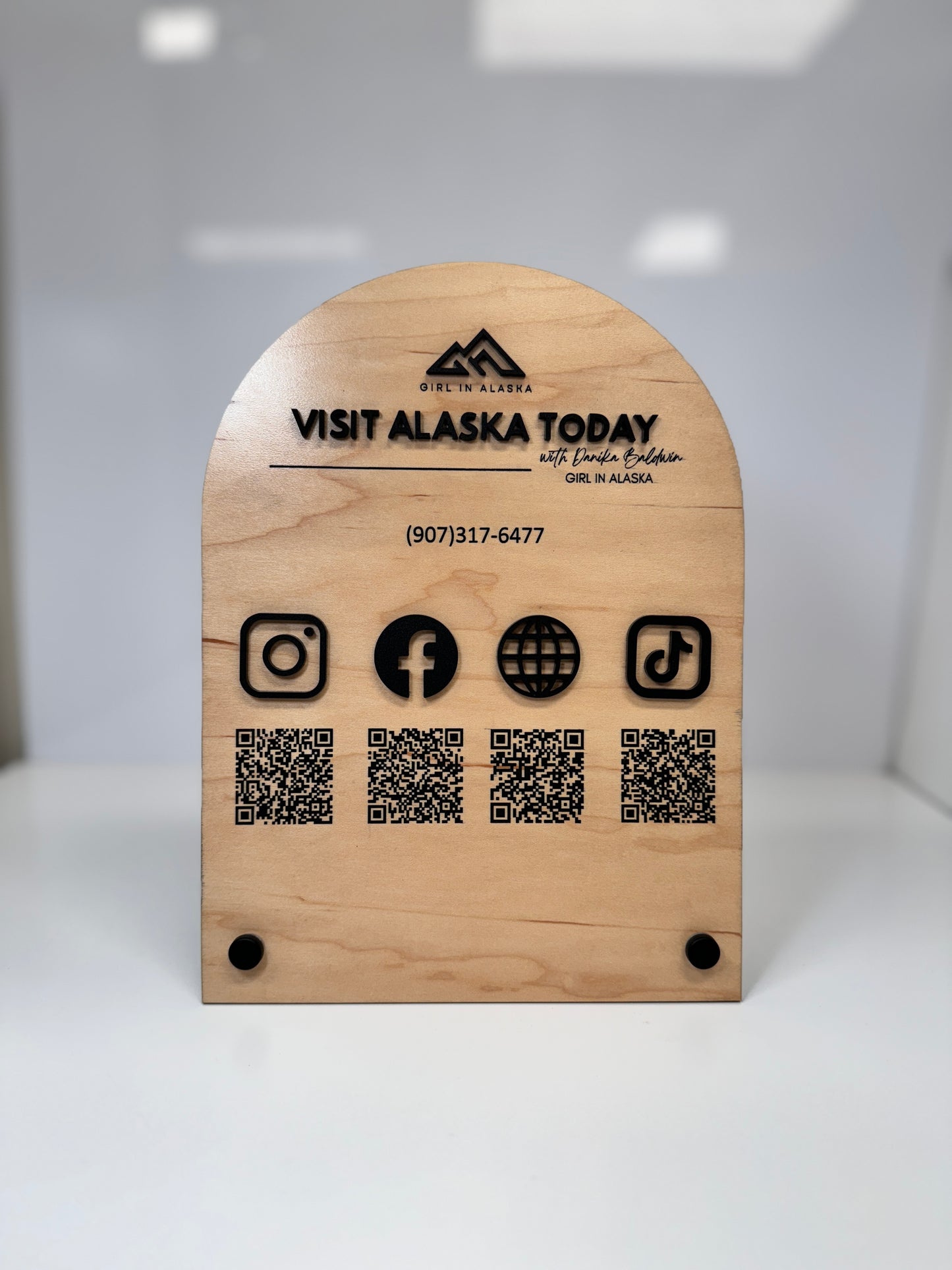 Wooden Custom Social Media Sign