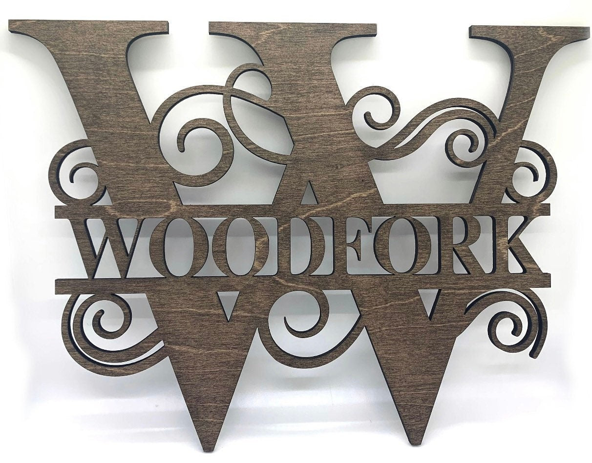 Last name sign, family name sign, monogram sign, wedding sign