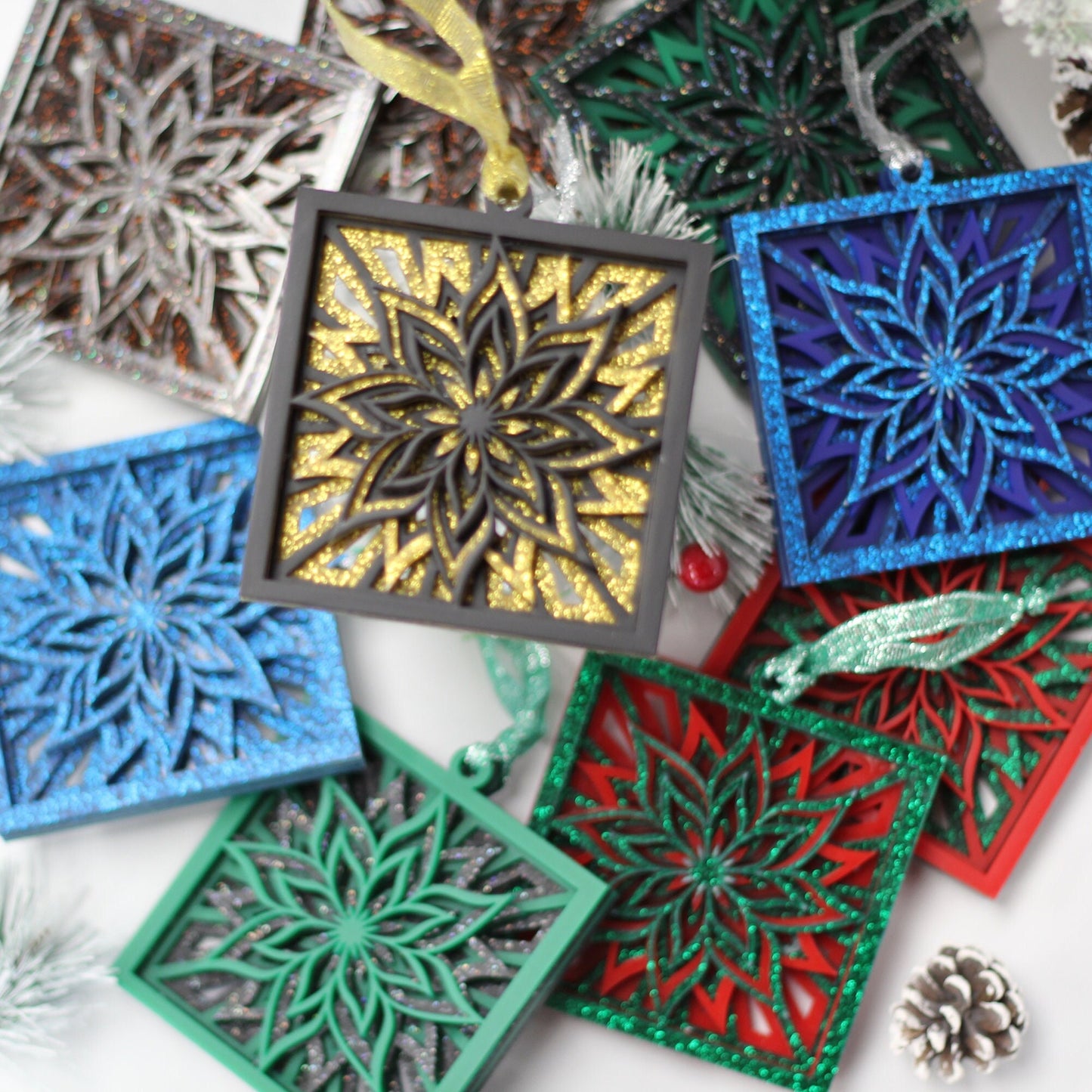 Mandala Ornaments, Christmas Ornaments, Ornaments