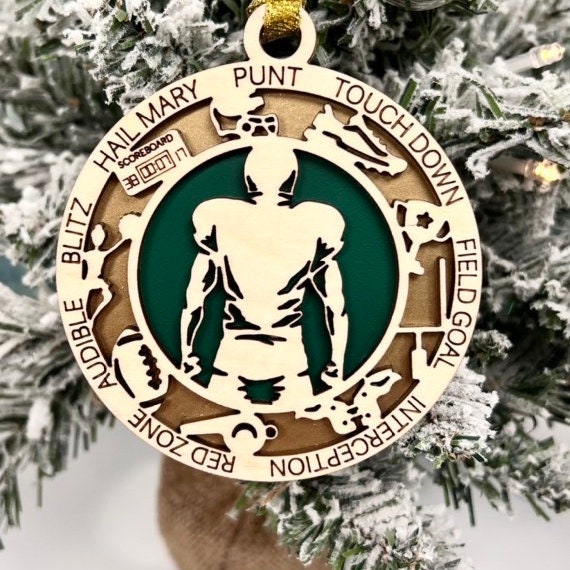 Football Ornament, Football gift, Personalized ornaments