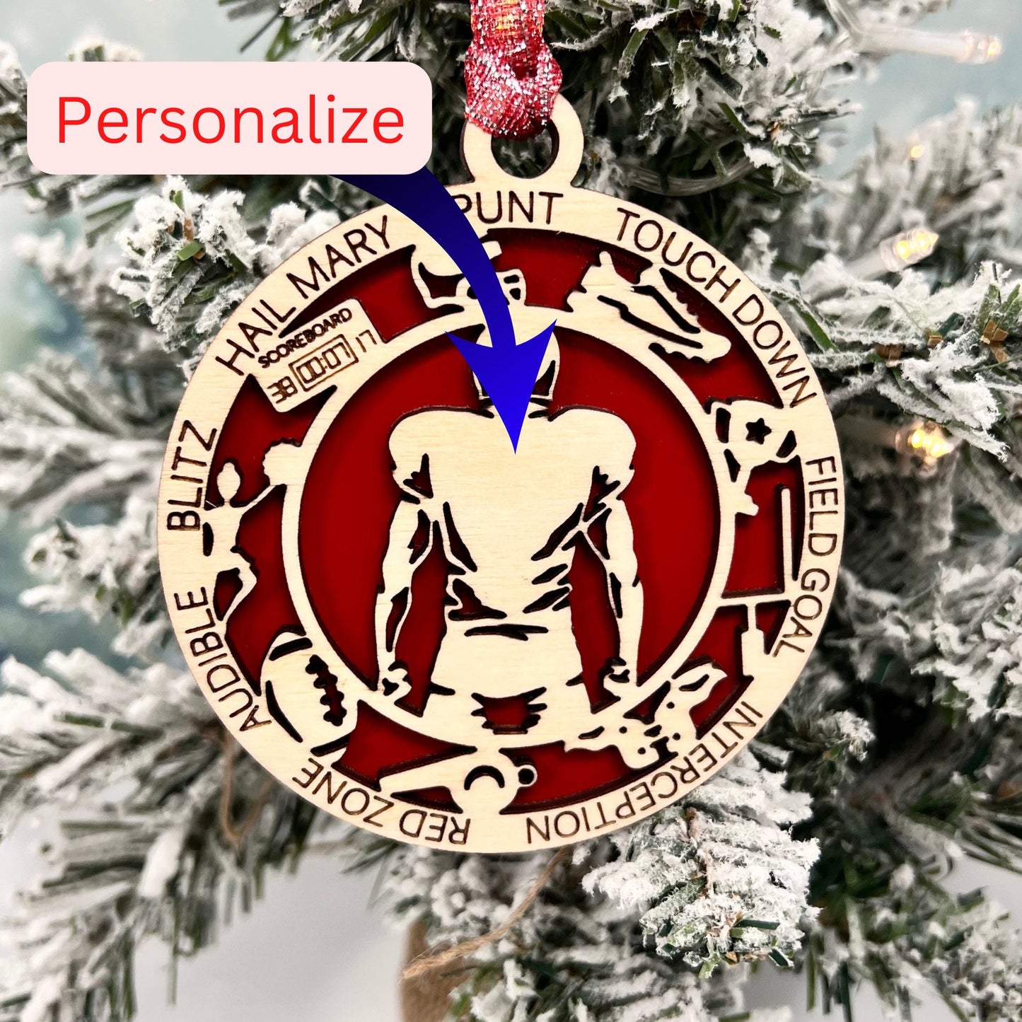 Football Ornament, Football gift, Personalized ornaments