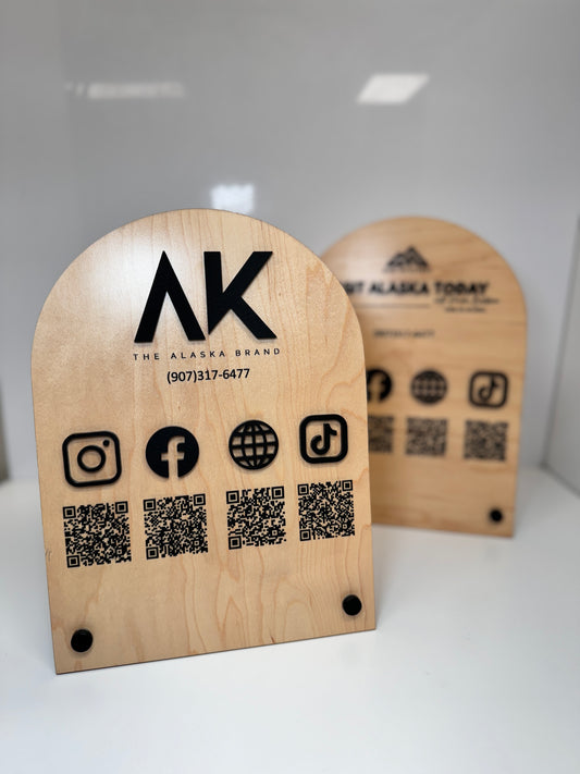 Wooden Custom Social Media Sign