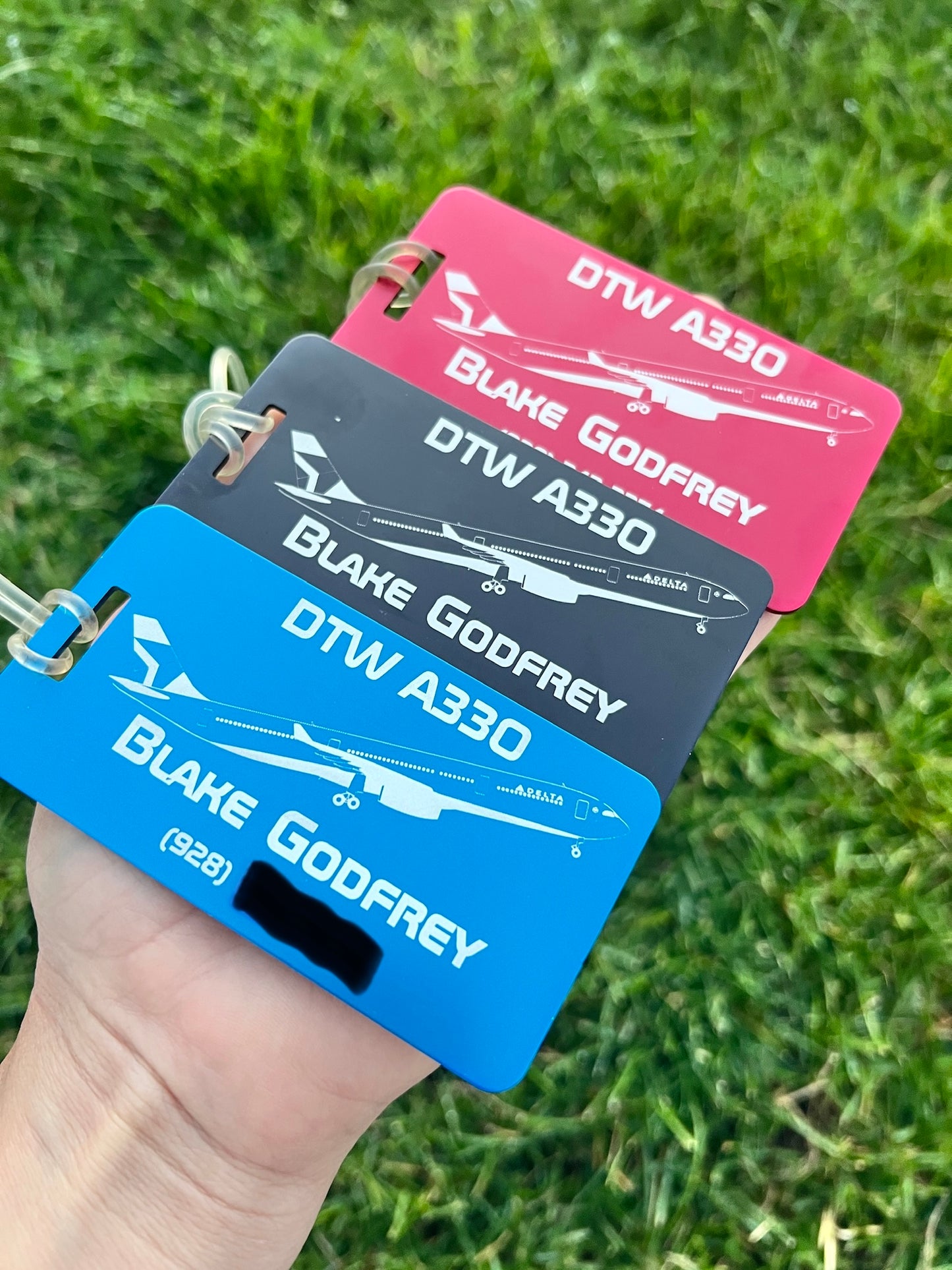Set of 3 Personalized Metal Luggage Tags