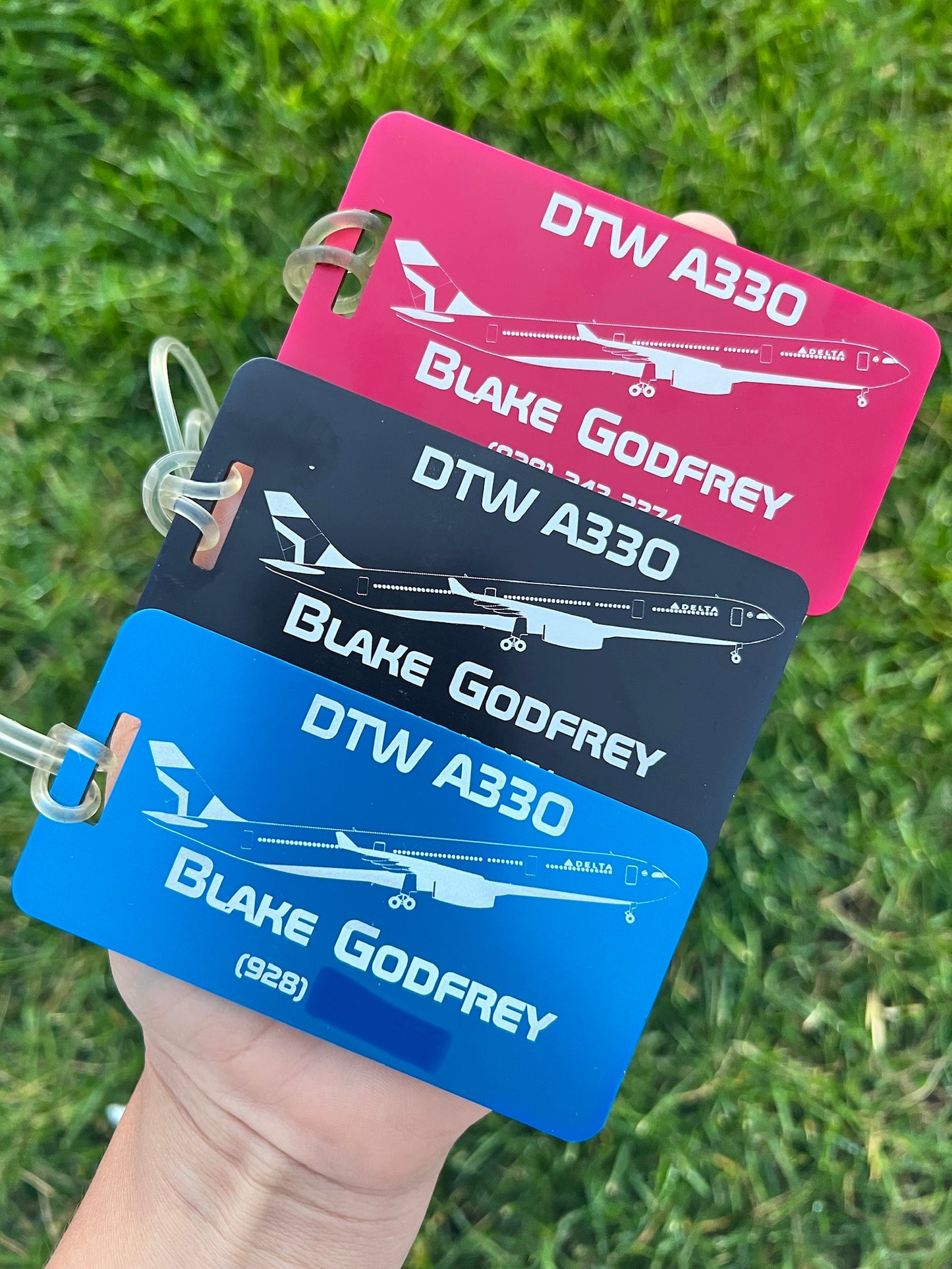 Set of 3 Personalized Metal Luggage Tags