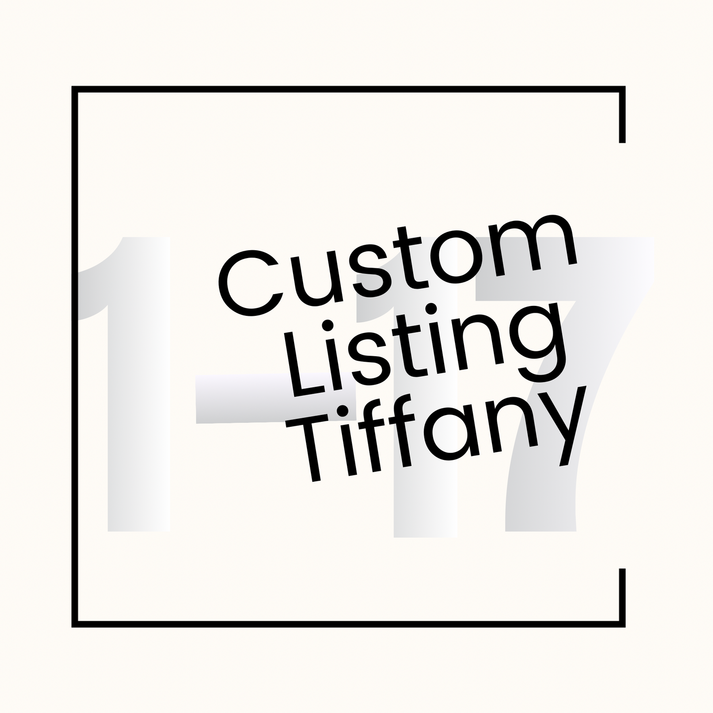 Custom Listing for Tiffany