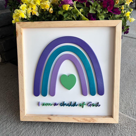 I am a child of God Boho Rainbow Sign