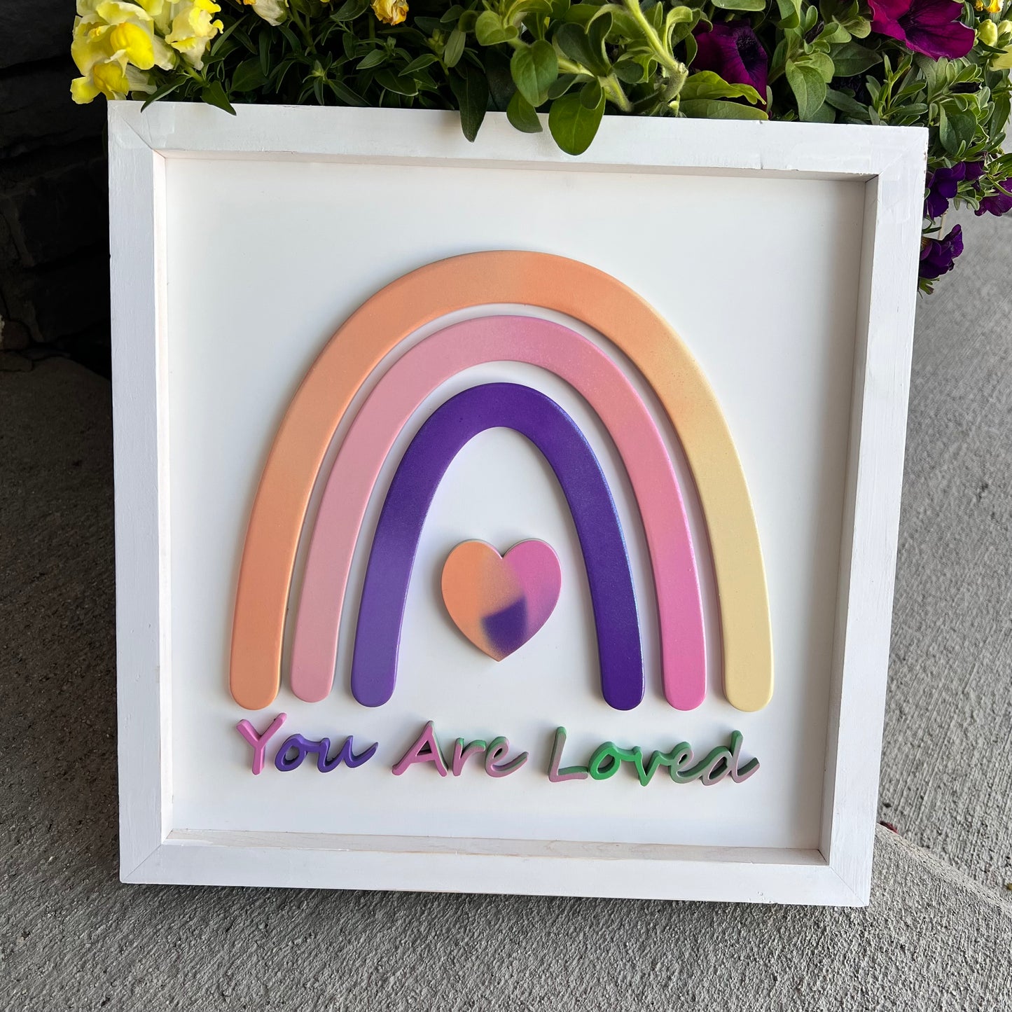 You are Loved Boho Rainbow Sign